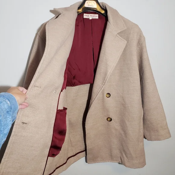Free People Hannah Slouchy Blazer in Camel Jacket size medium - Picture 5 of 10